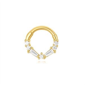 Elegant Gold and Sterling Silver Hoop Earring